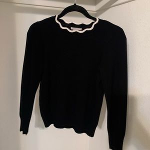 H&M Black Sweater with White Trim